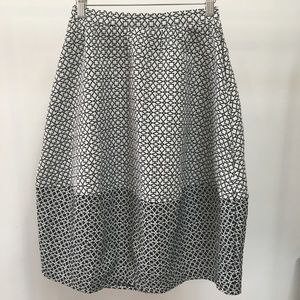 Topshop Aztec Mono Lantern midi skirt